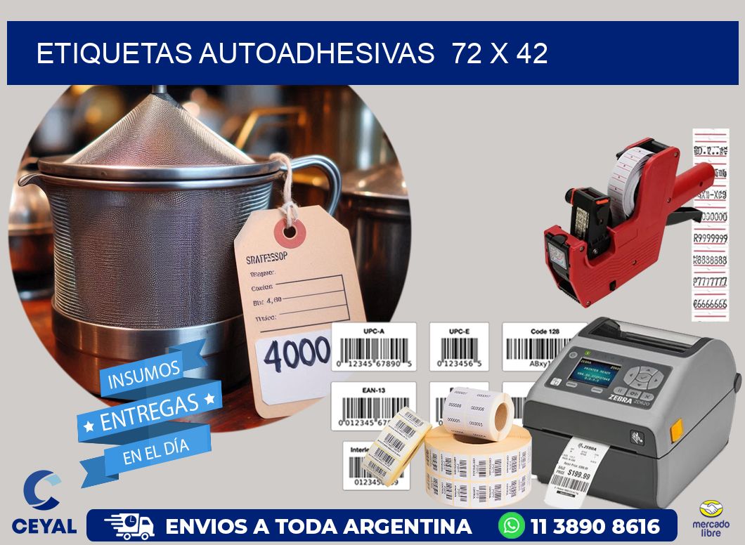 ETIQUETAS AUTOADHESIVAS  72 x 42