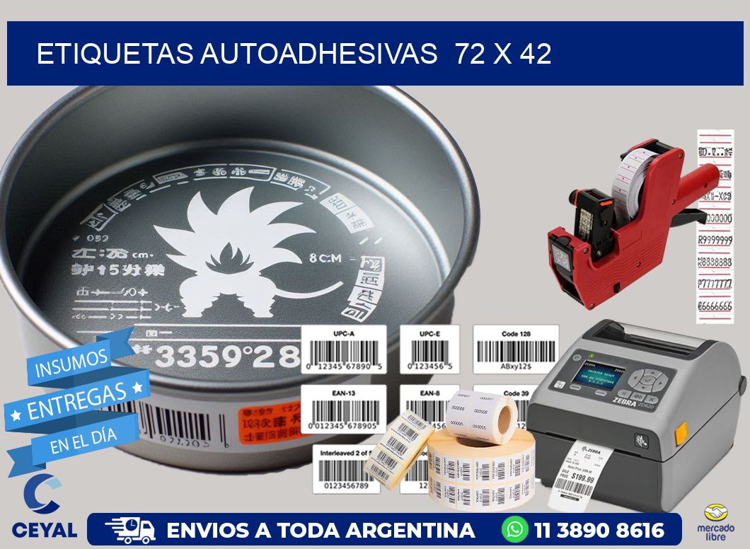 ETIQUETAS AUTOADHESIVAS  72 x 42