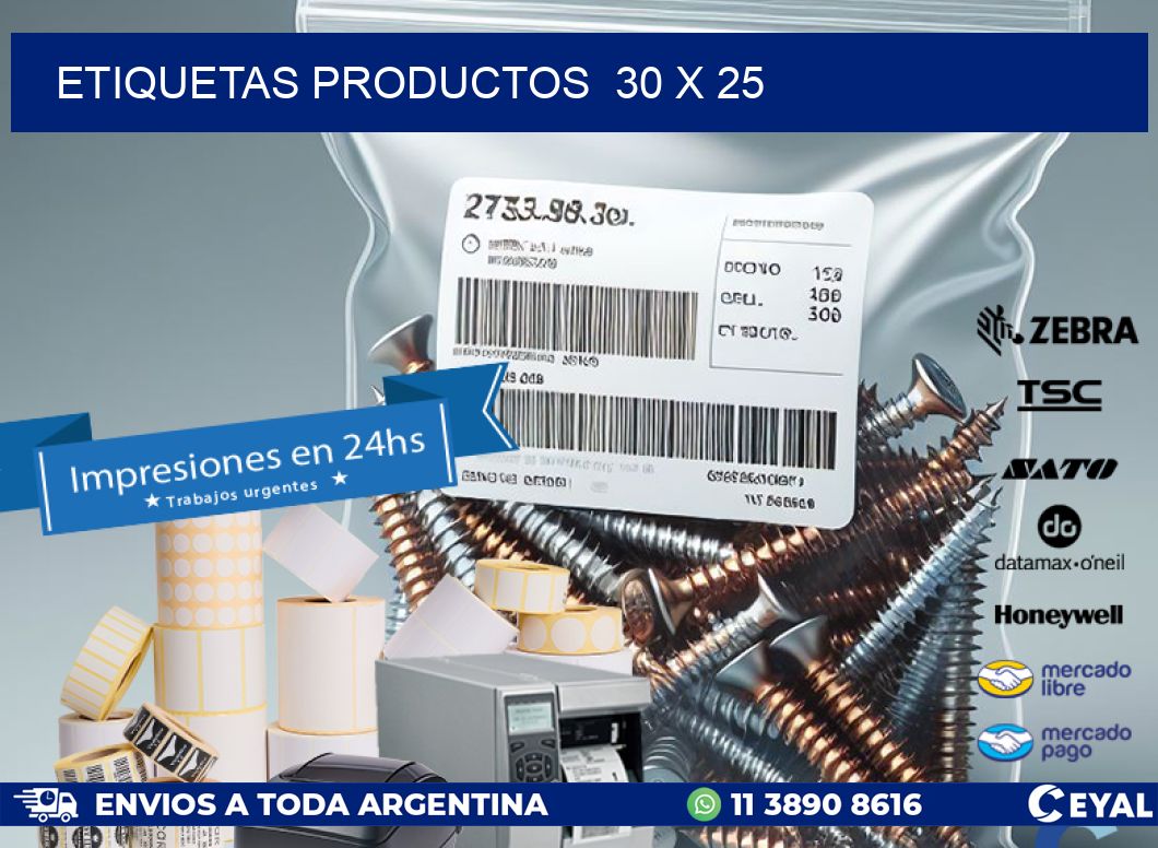 ETIQUETAS PRODUCTOS  30 x 25