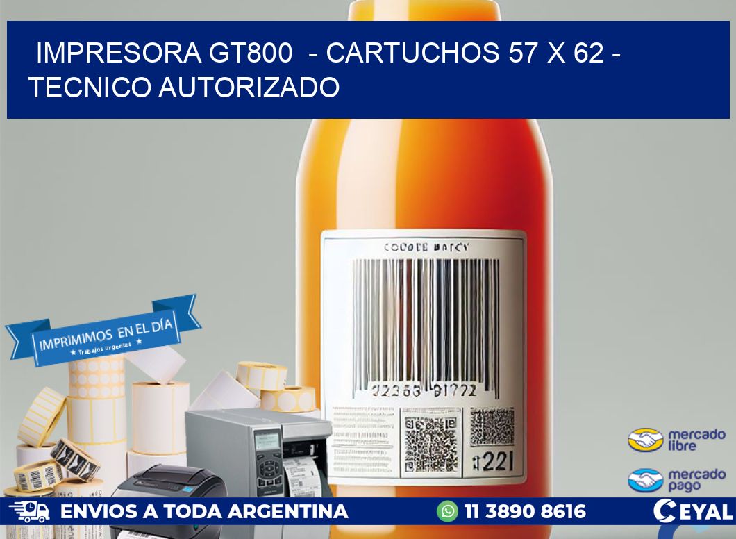 IMPRESORA GT800  - CARTUCHOS 57 x 62 - TECNICO AUTORIZADO