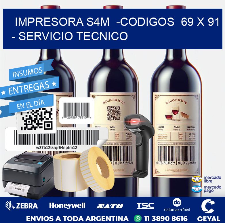 IMPRESORA S4M  -CODIGOS  69 x 91 – SERVICIO TECNICO