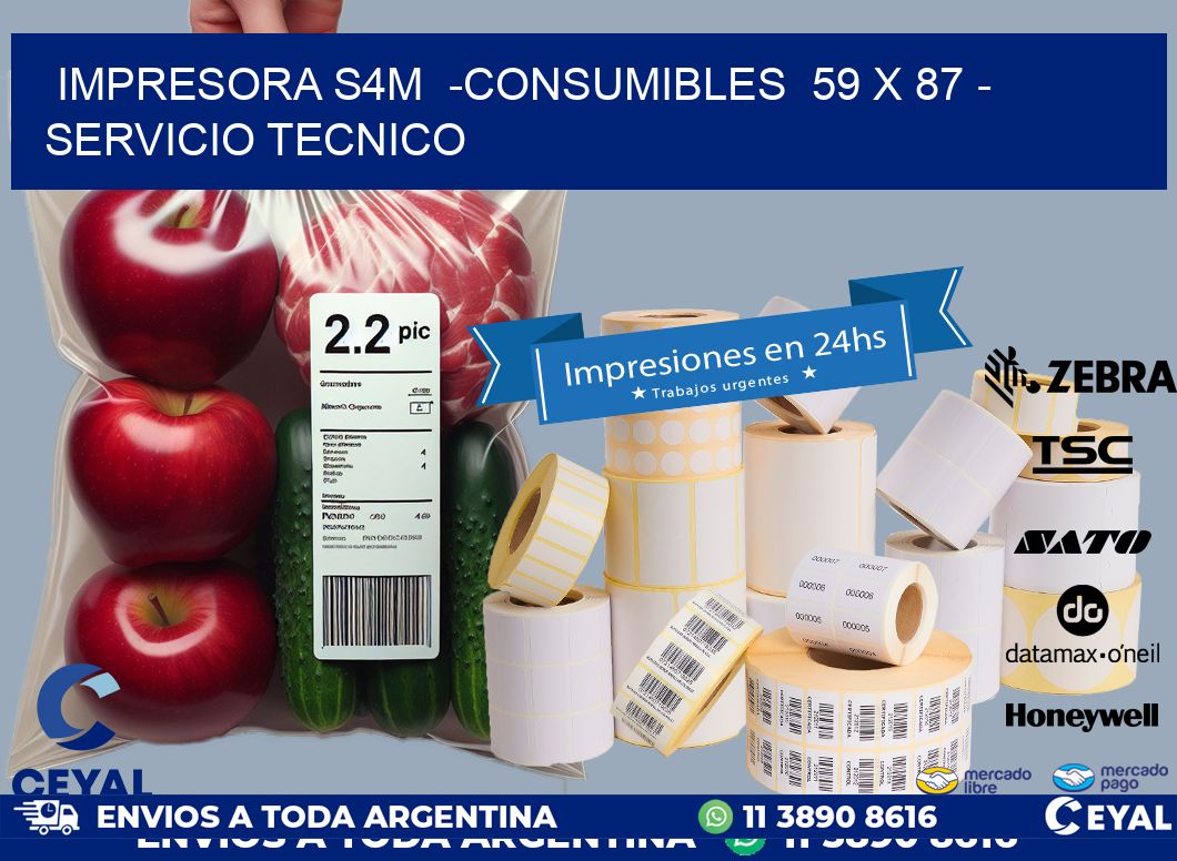 IMPRESORA S4M  -CONSUMIBLES  59 x 87 - SERVICIO TECNICO