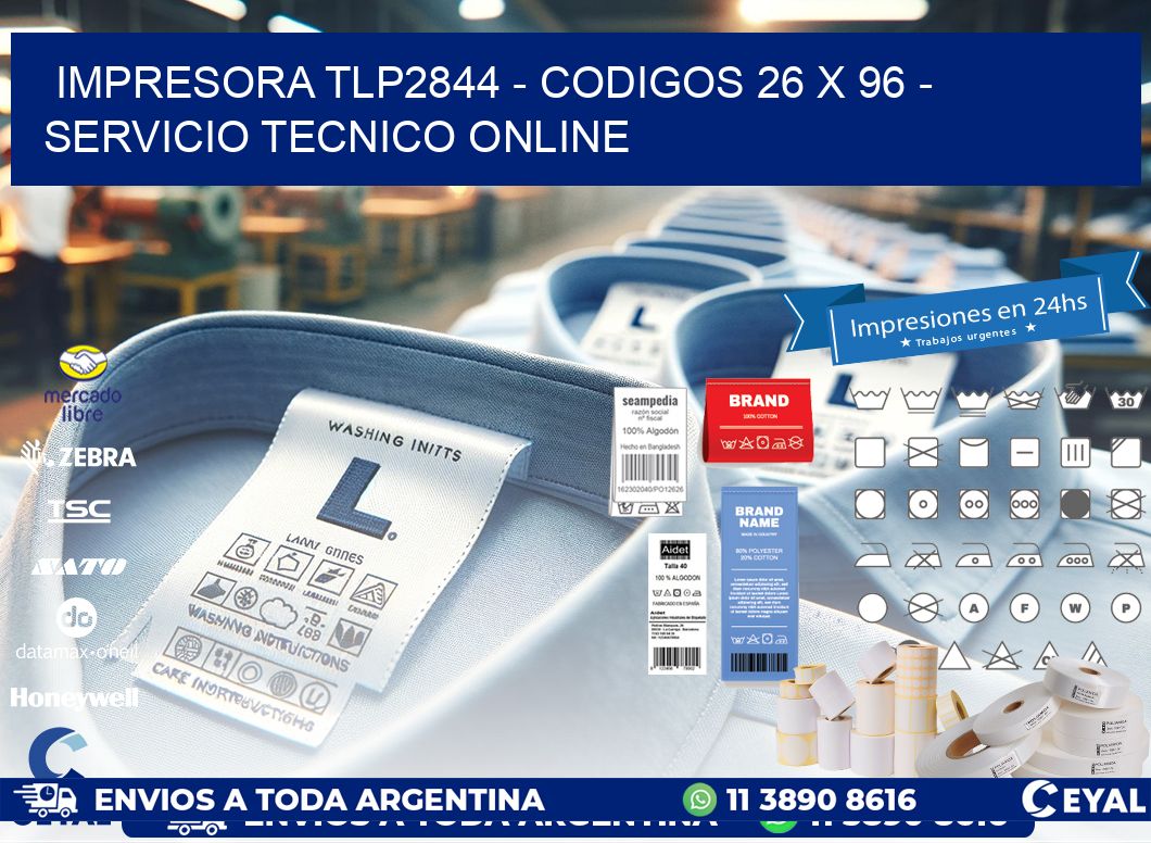 IMPRESORA TLP2844 - CODIGOS 26 x 96 - SERVICIO TECNICO ONLINE