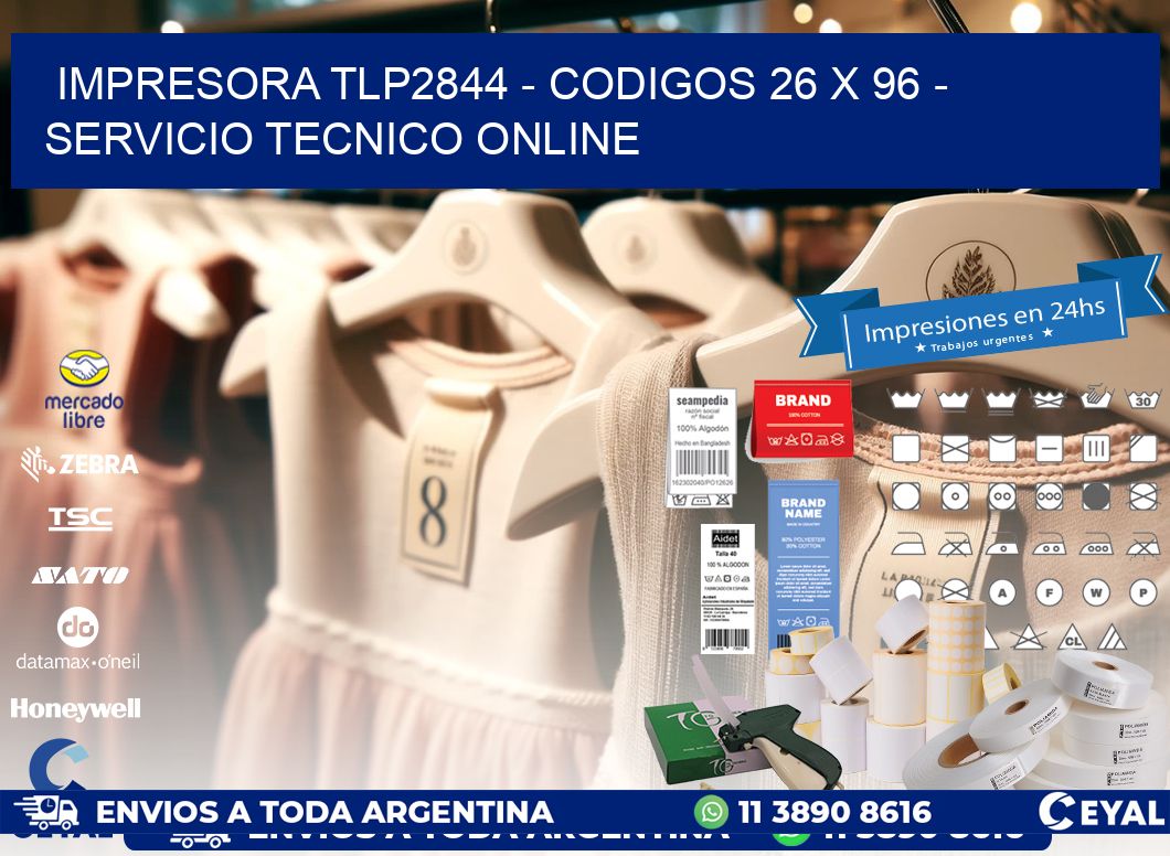 IMPRESORA TLP2844 - CODIGOS 26 x 96 - SERVICIO TECNICO ONLINE