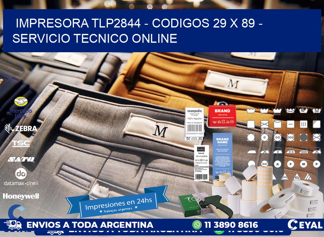 IMPRESORA TLP2844 - CODIGOS 29 x 89 - SERVICIO TECNICO ONLINE