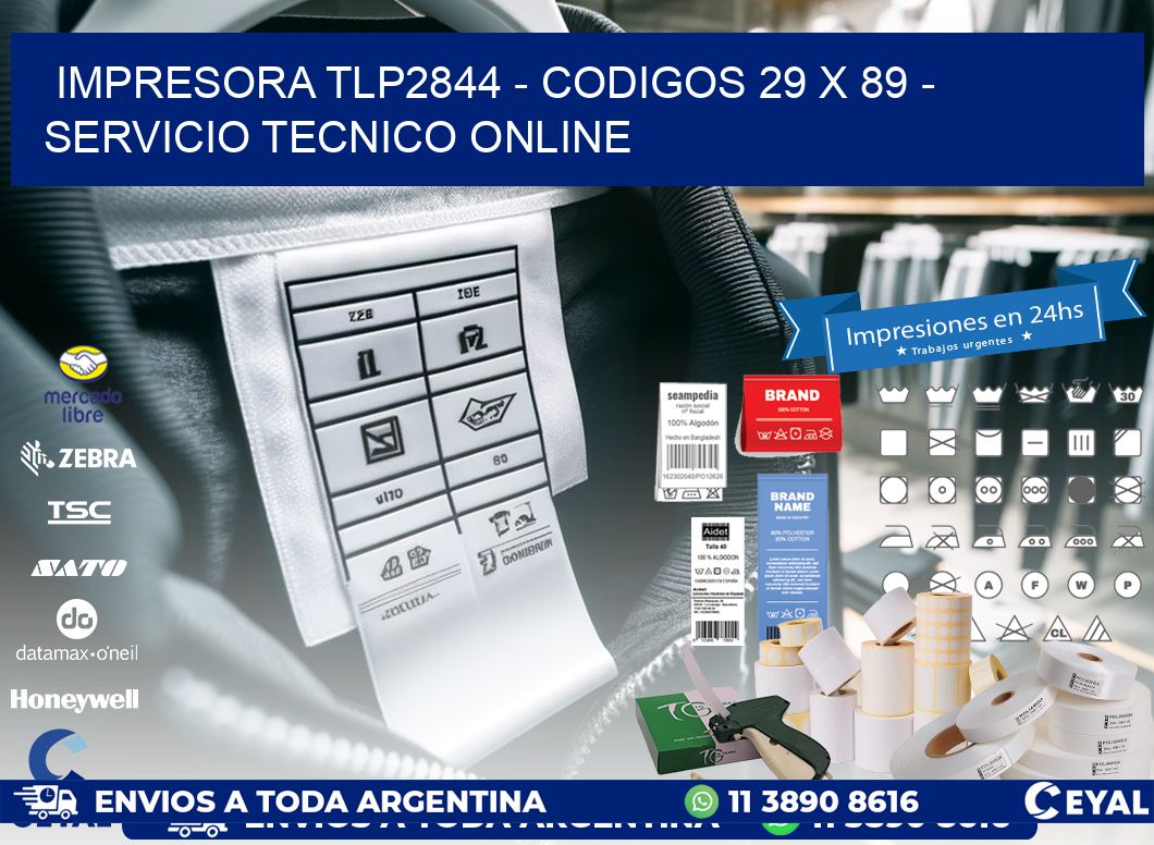 IMPRESORA TLP2844 - CODIGOS 29 x 89 - SERVICIO TECNICO ONLINE