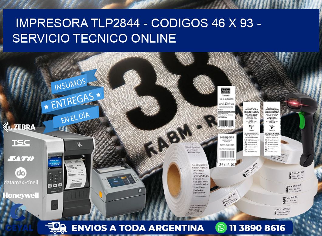 IMPRESORA TLP2844 - CODIGOS 46 x 93 - SERVICIO TECNICO ONLINE