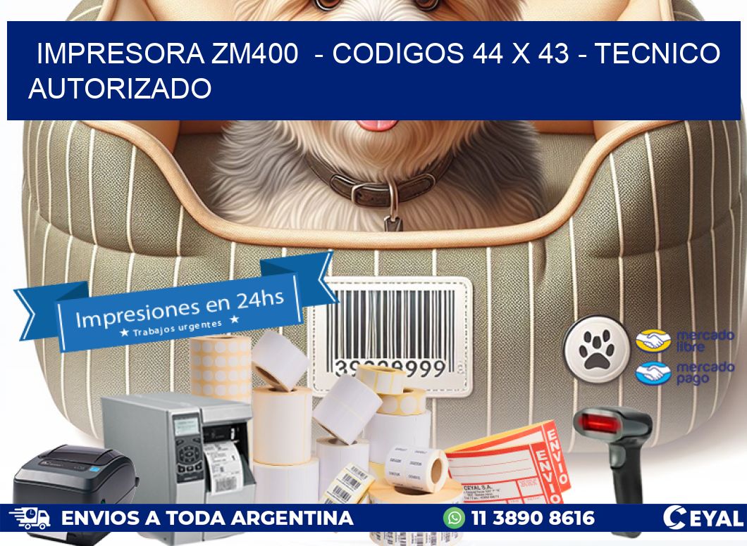 IMPRESORA ZM400  – CODIGOS 44 x 43 – TECNICO AUTORIZADO