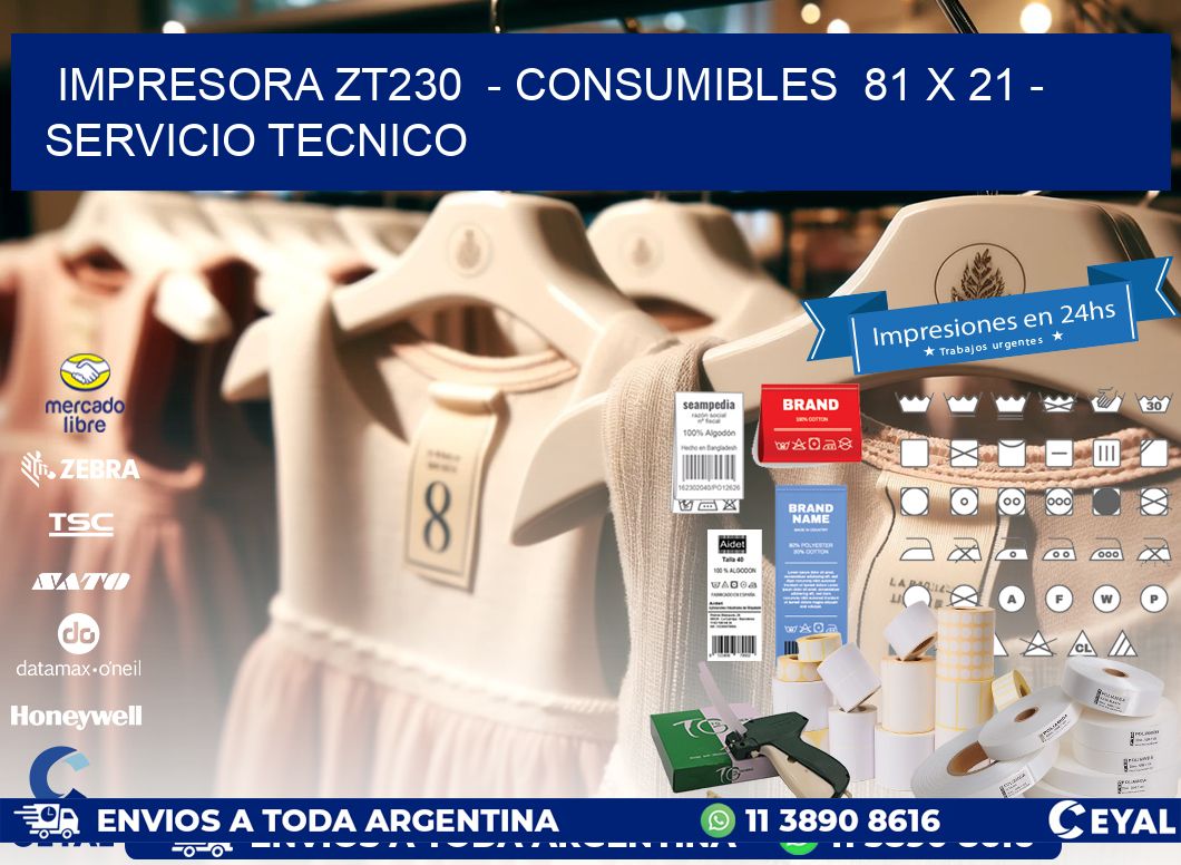 IMPRESORA ZT230  - CONSUMIBLES  81 x 21 - SERVICIO TECNICO