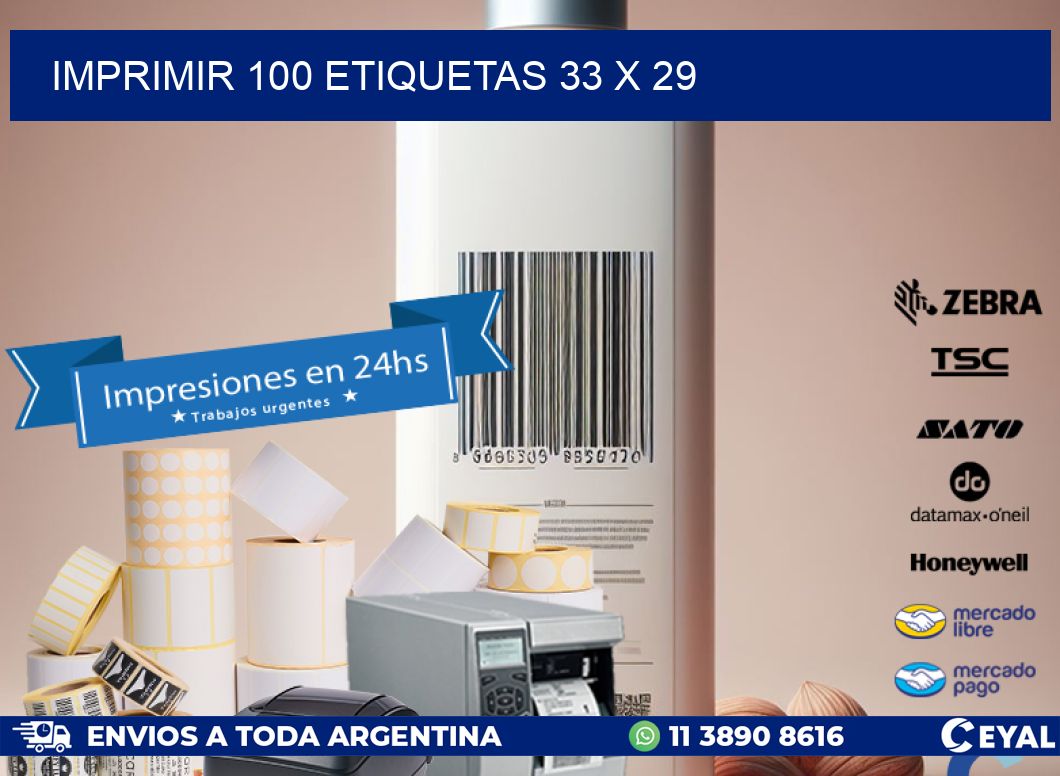 IMPRIMIR 100 ETIQUETAS 33 x 29