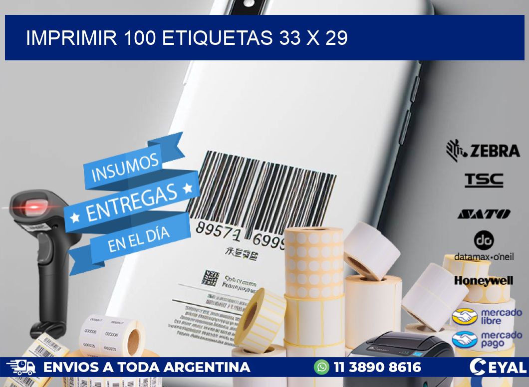 IMPRIMIR 100 ETIQUETAS 33 x 29