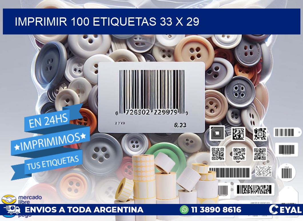 IMPRIMIR 100 ETIQUETAS 33 x 29