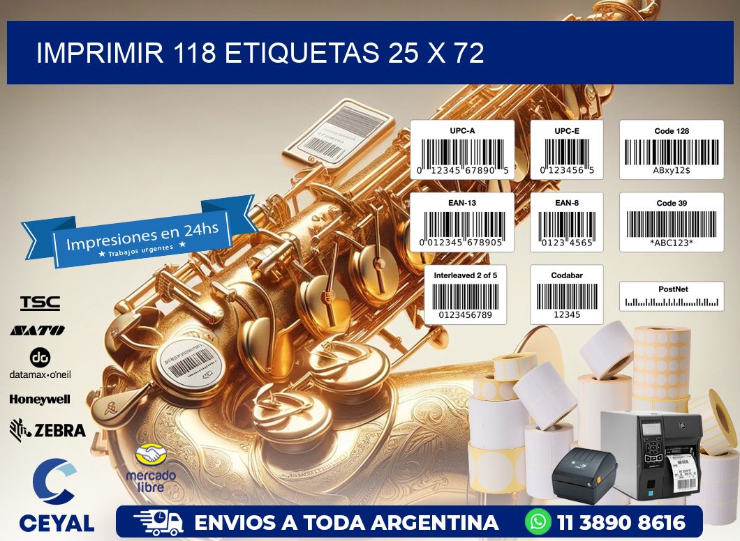IMPRIMIR 118 ETIQUETAS 25 x 72
