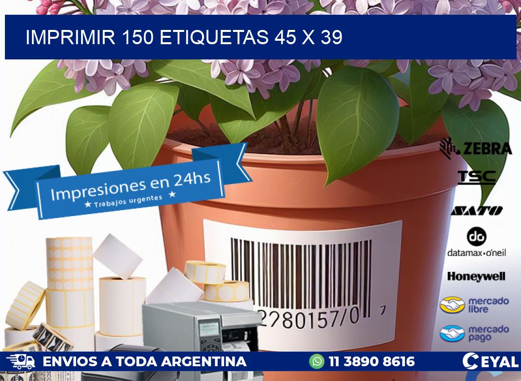 IMPRIMIR 150 ETIQUETAS 45 x 39