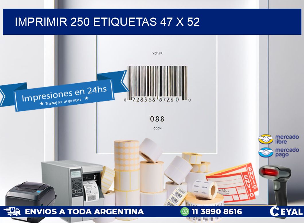 IMPRIMIR 250 ETIQUETAS 47 x 52