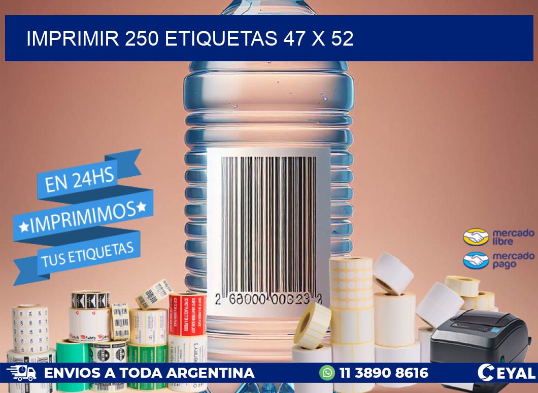 IMPRIMIR 250 ETIQUETAS 47 x 52