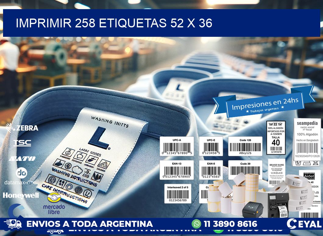 IMPRIMIR 258 ETIQUETAS 52 x 36
