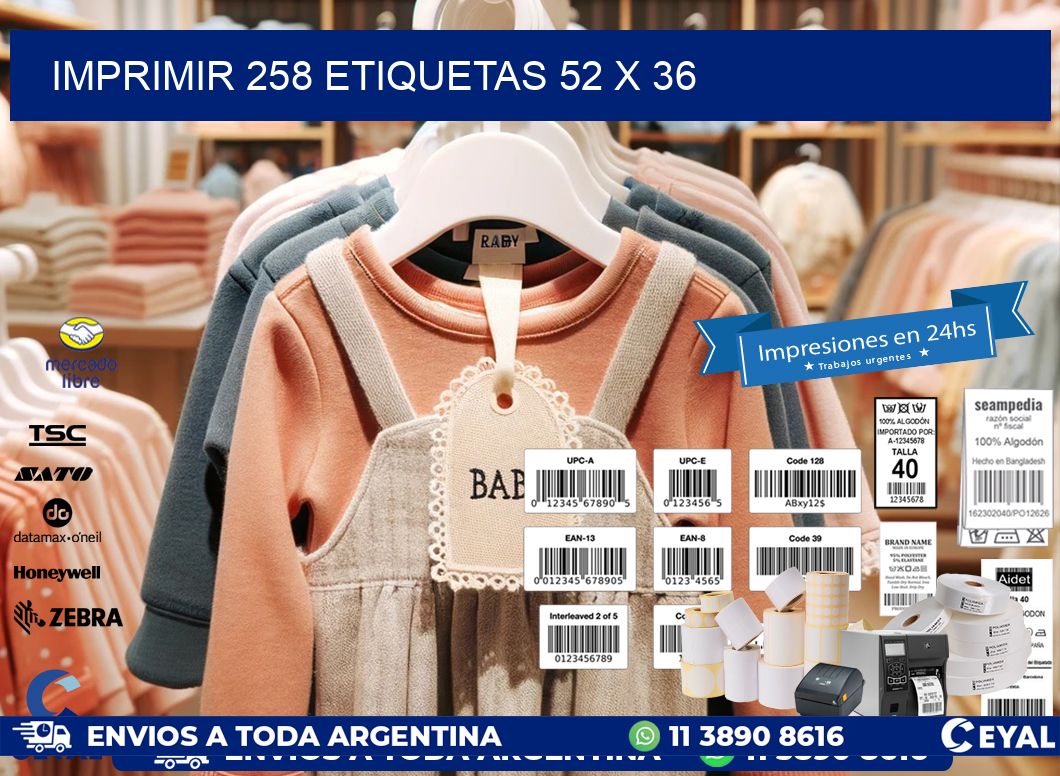 IMPRIMIR 258 ETIQUETAS 52 x 36