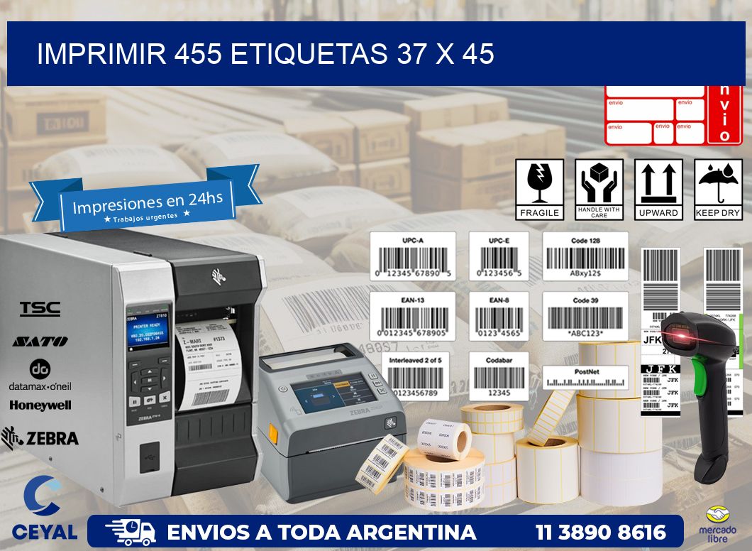 IMPRIMIR 455 ETIQUETAS 37 x 45