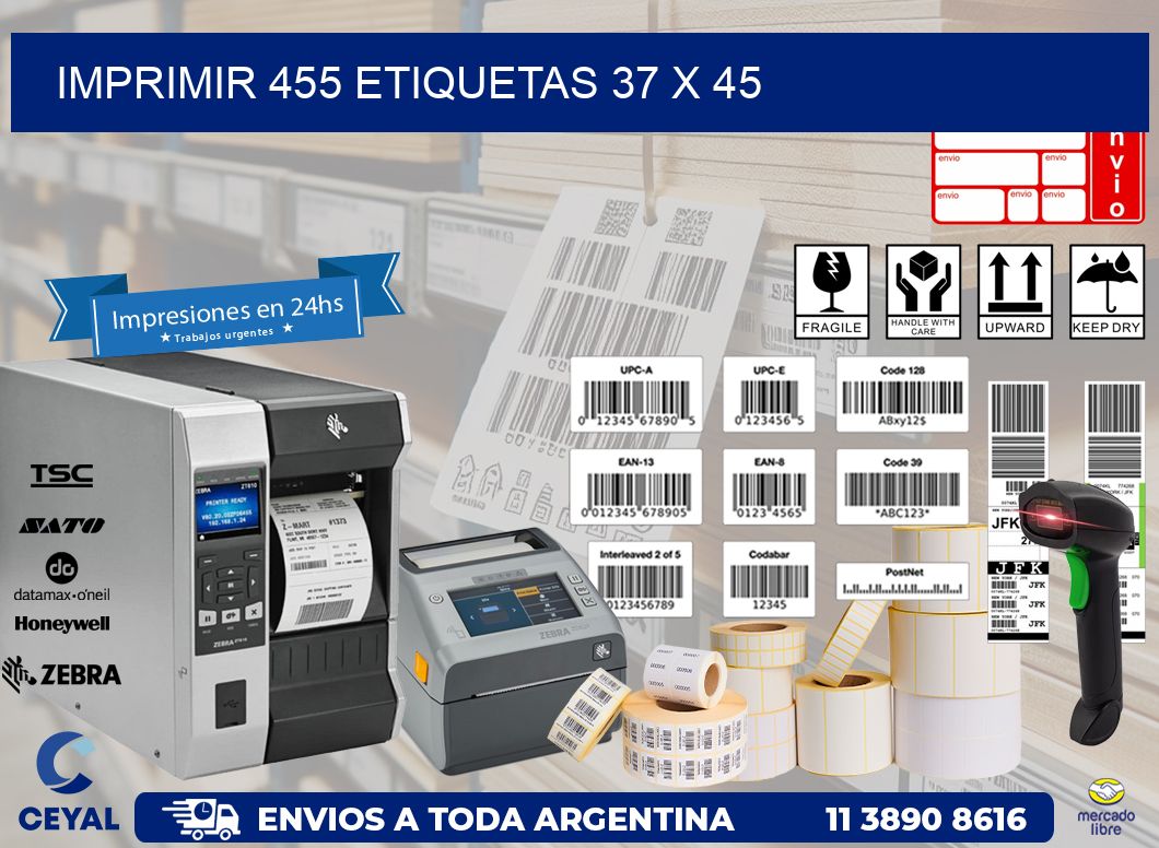 IMPRIMIR 455 ETIQUETAS 37 x 45