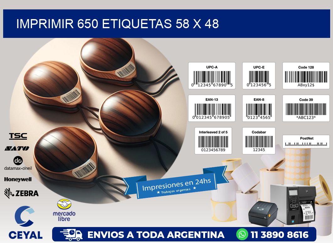 IMPRIMIR 650 ETIQUETAS 58 x 48