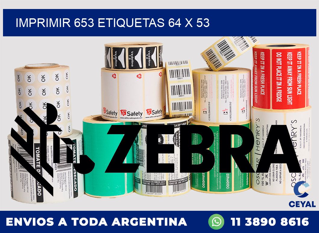 IMPRIMIR 653 ETIQUETAS 64 x 53