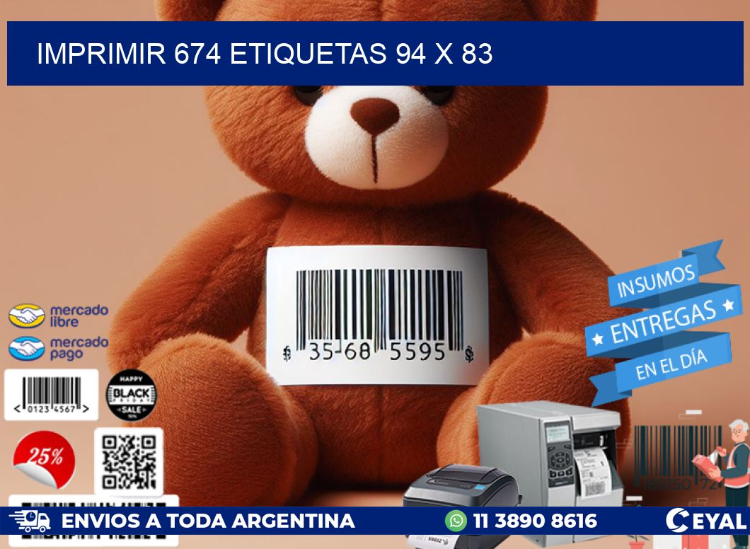 IMPRIMIR 674 ETIQUETAS 94 x 83