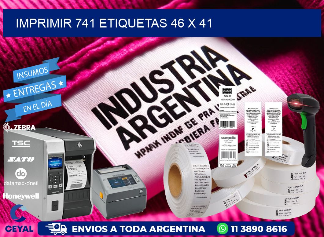 IMPRIMIR 741 ETIQUETAS 46 x 41