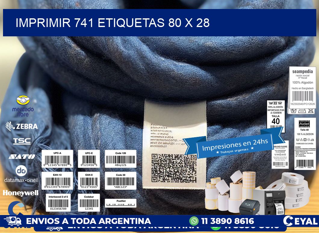 IMPRIMIR 741 ETIQUETAS 80 x 28