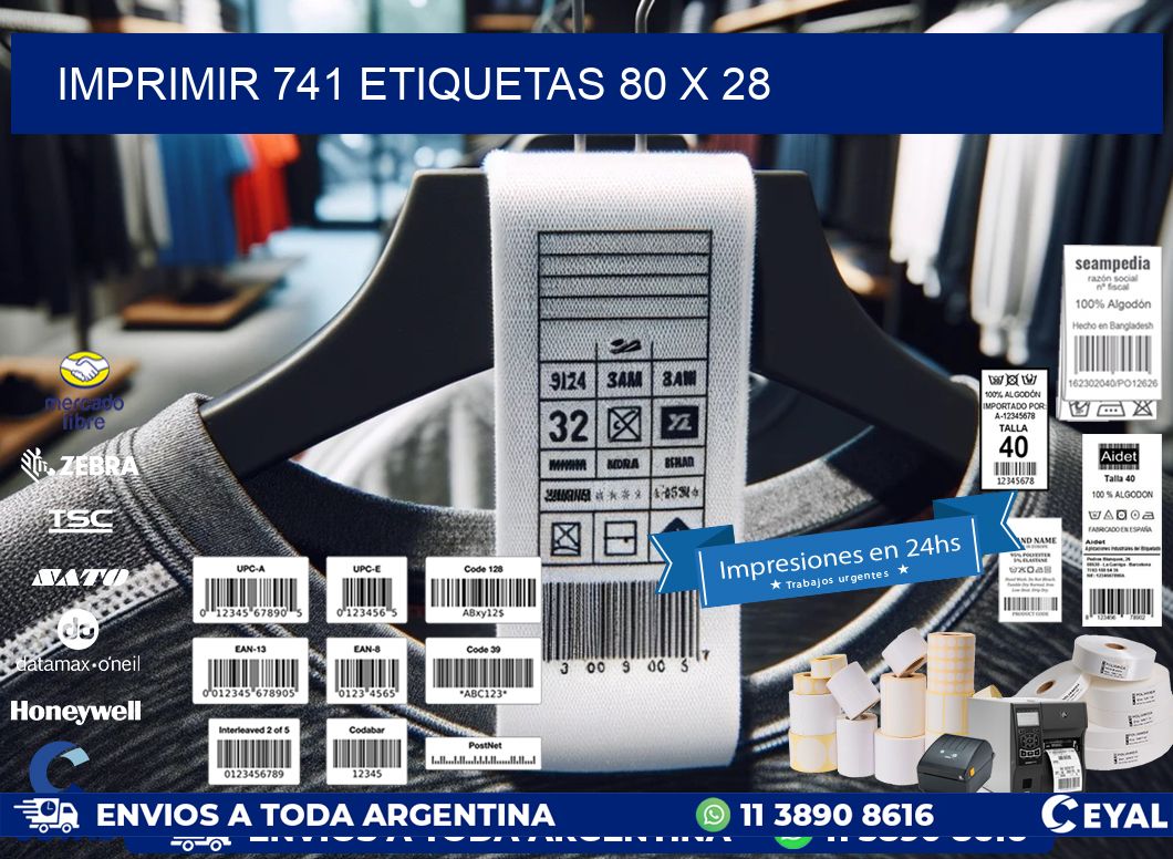 IMPRIMIR 741 ETIQUETAS 80 x 28