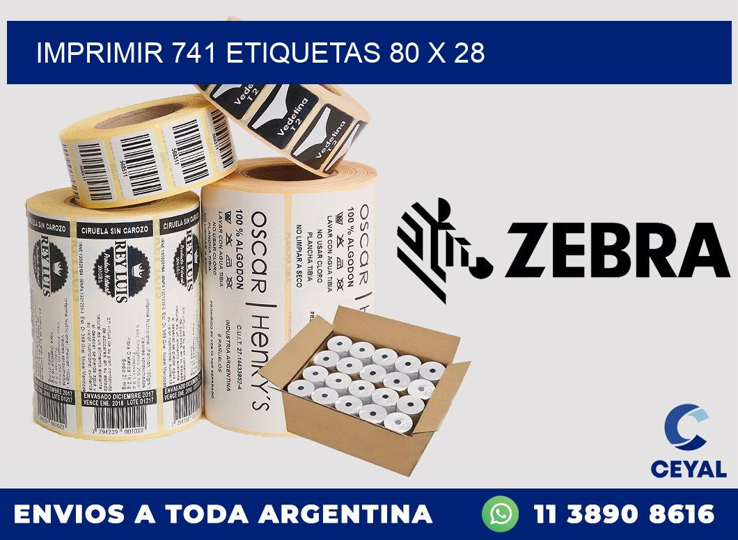 IMPRIMIR 741 ETIQUETAS 80 x 28