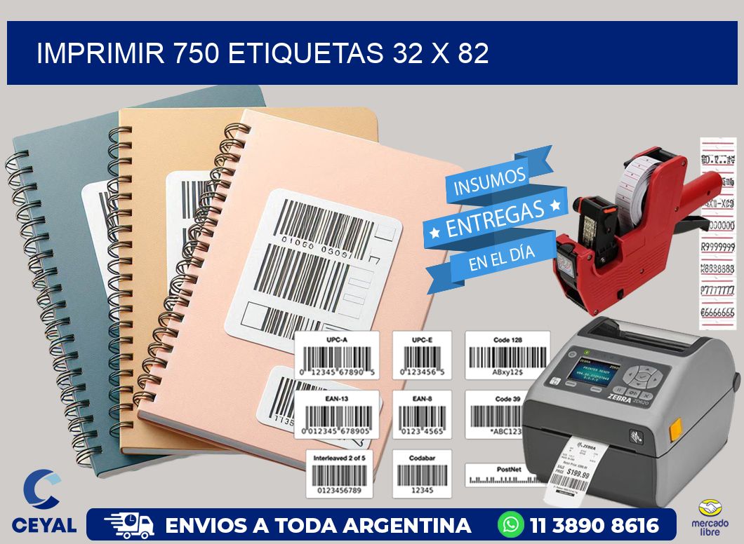 IMPRIMIR 750 ETIQUETAS 32 x 82