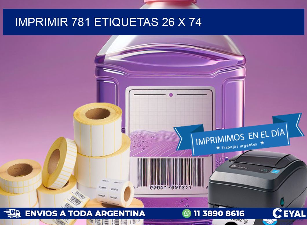 IMPRIMIR 781 ETIQUETAS 26 x 74