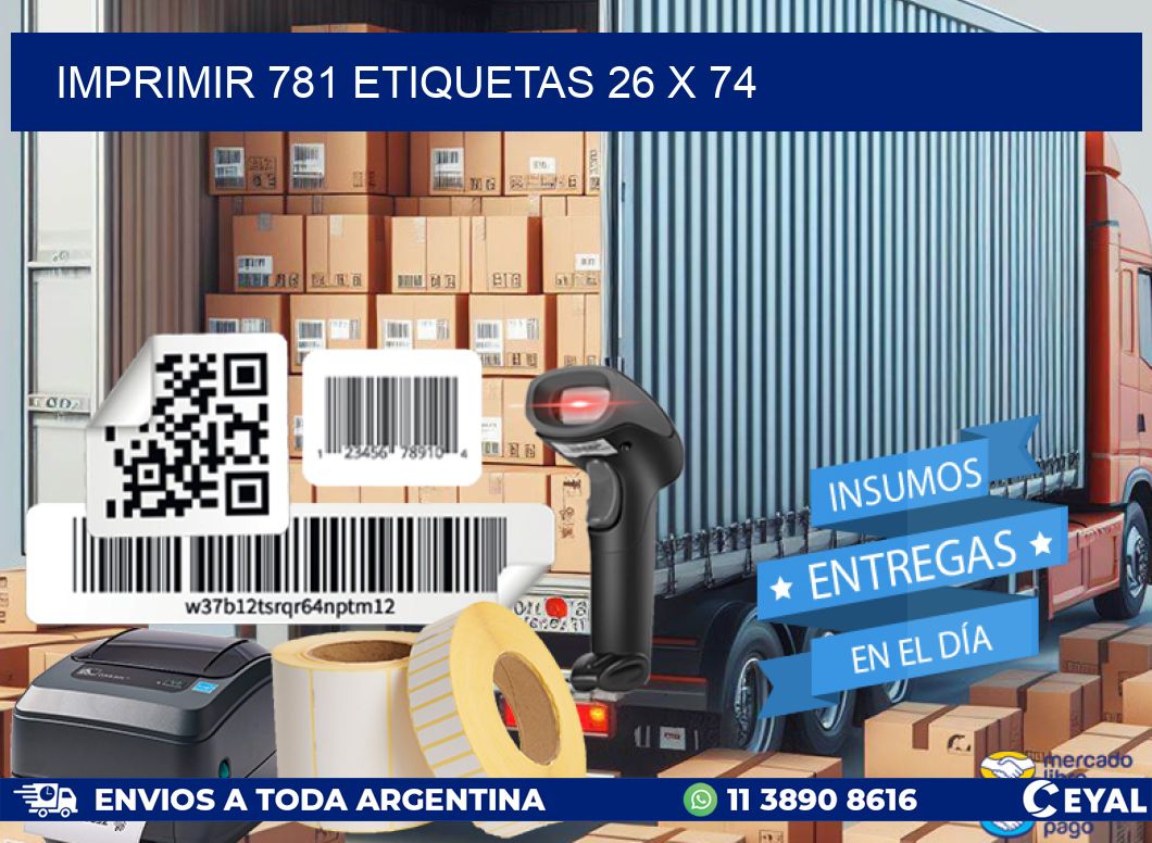 IMPRIMIR 781 ETIQUETAS 26 x 74