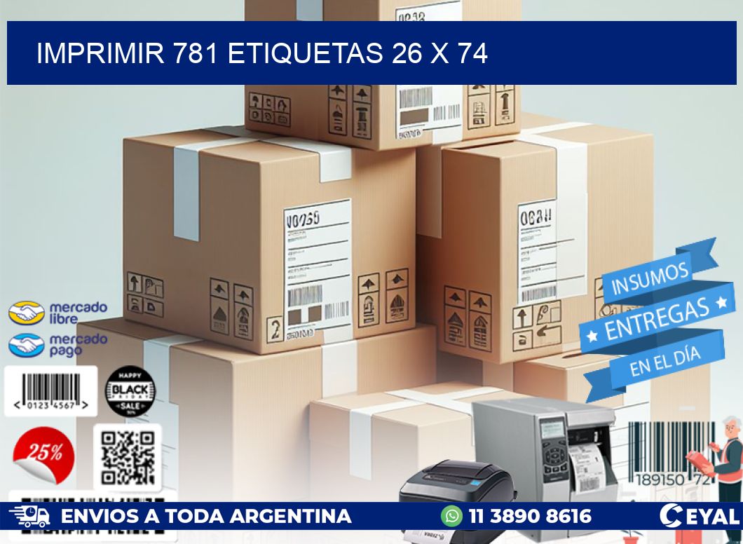 IMPRIMIR 781 ETIQUETAS 26 x 74