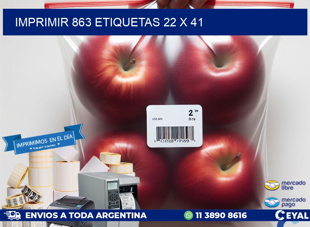 IMPRIMIR 863 ETIQUETAS 22 x 41