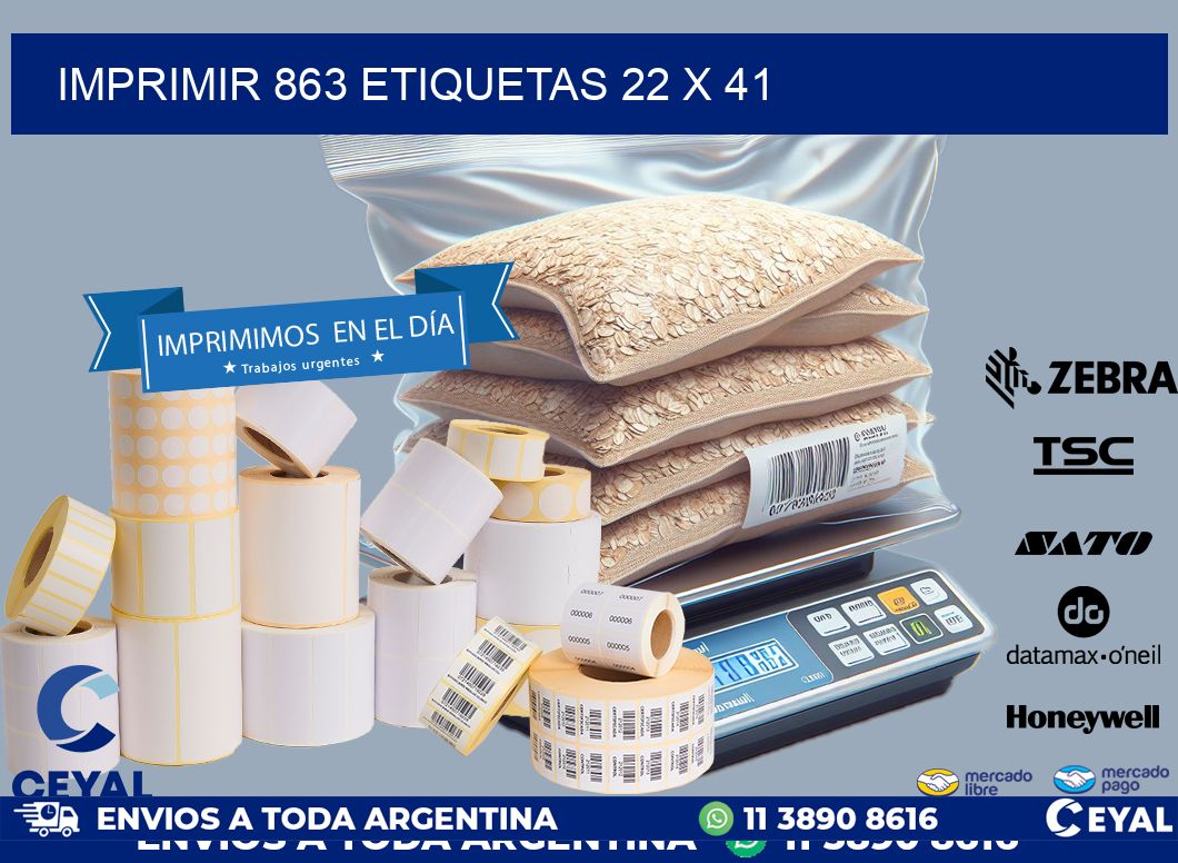 IMPRIMIR 863 ETIQUETAS 22 x 41