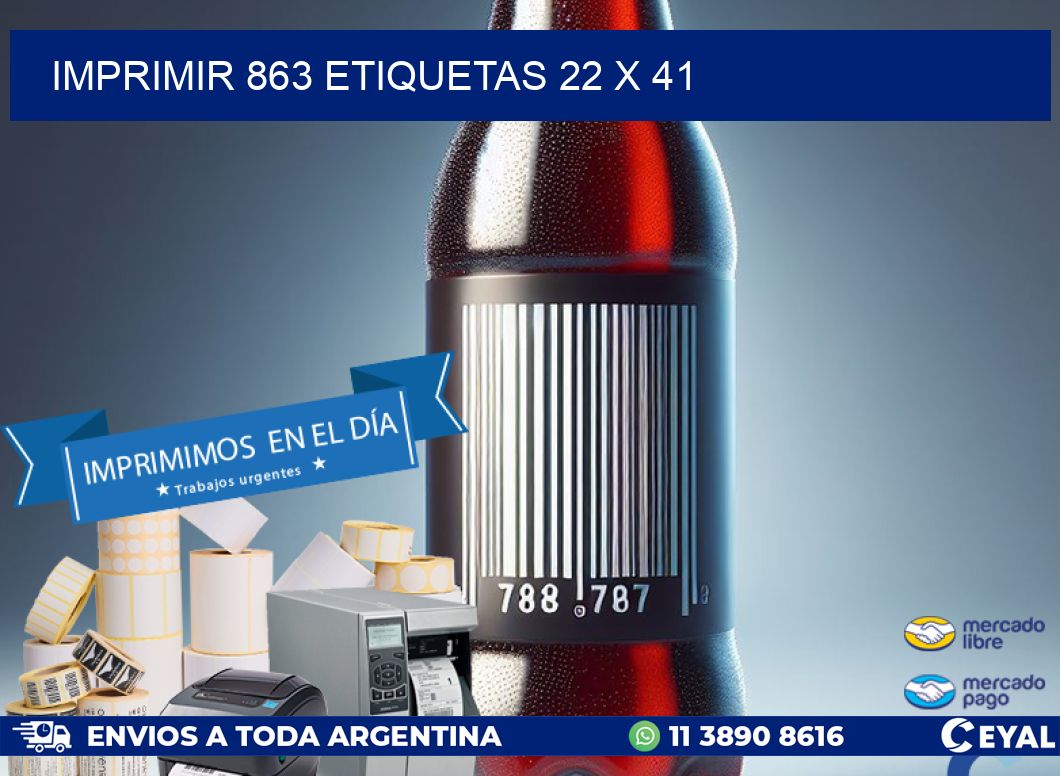 IMPRIMIR 863 ETIQUETAS 22 x 41