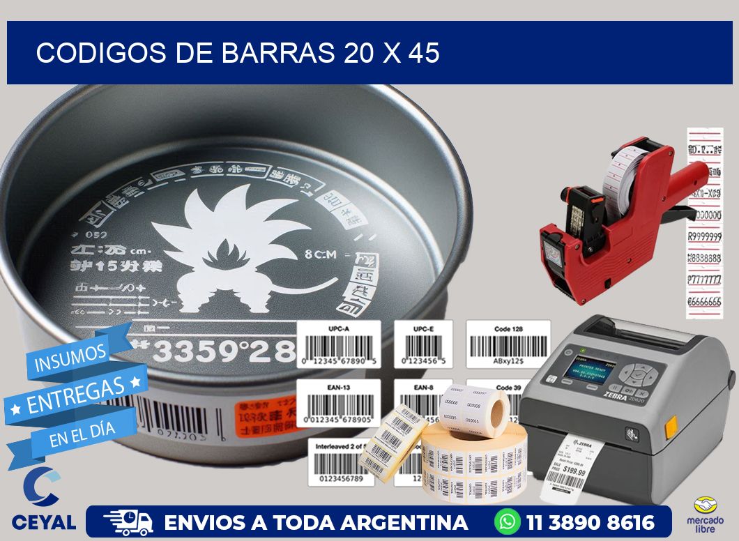 codigos de barras 20 x 45