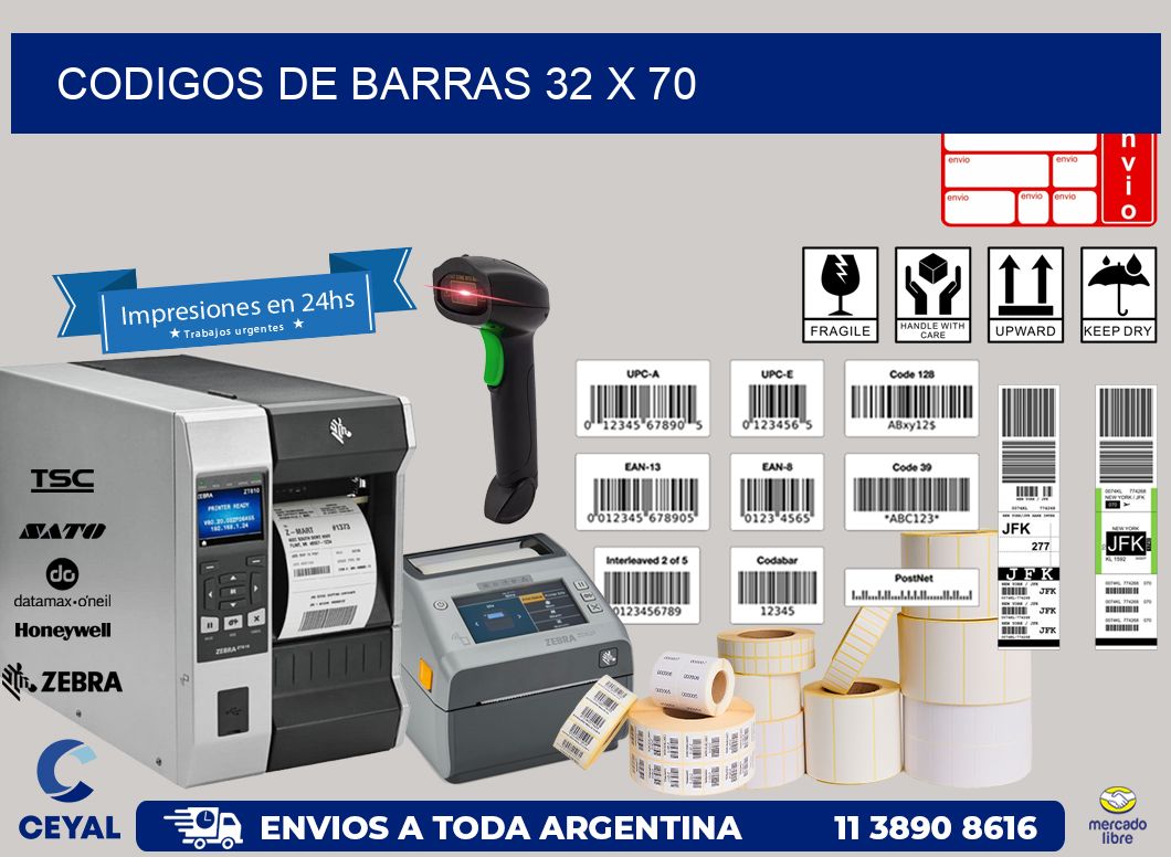 codigos de barras 32 x 70