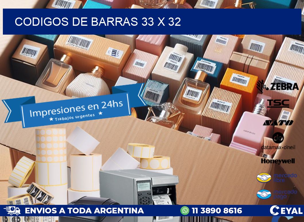 codigos de barras 33 x 32