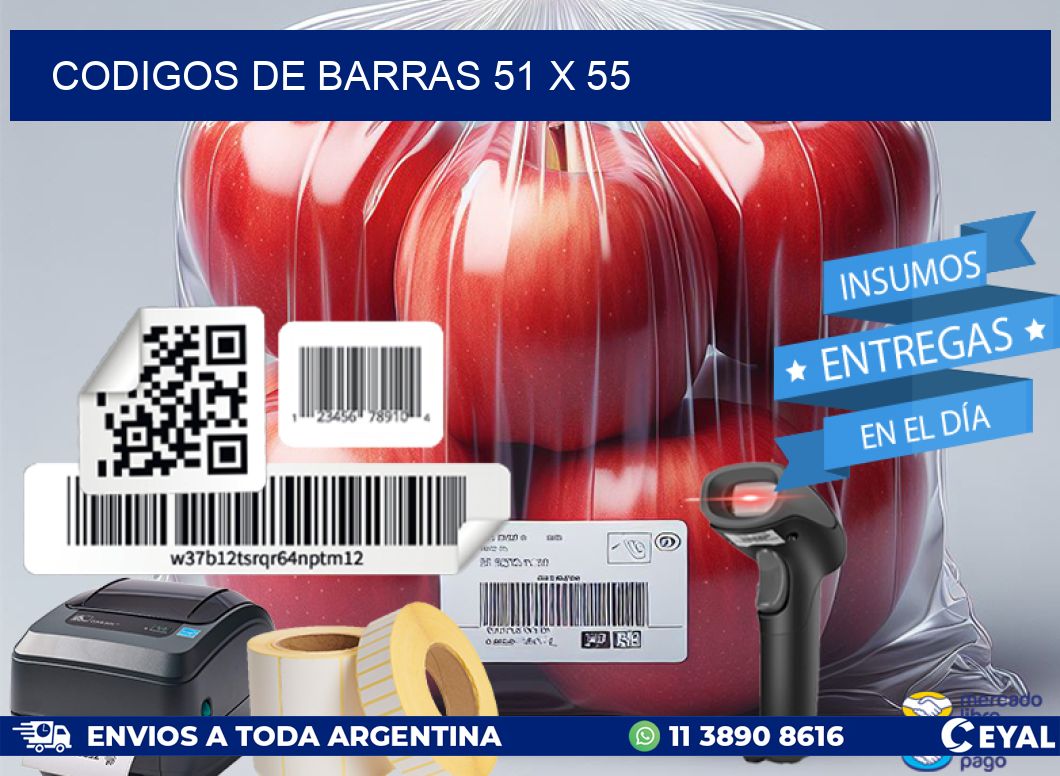 codigos de barras 51 x 55