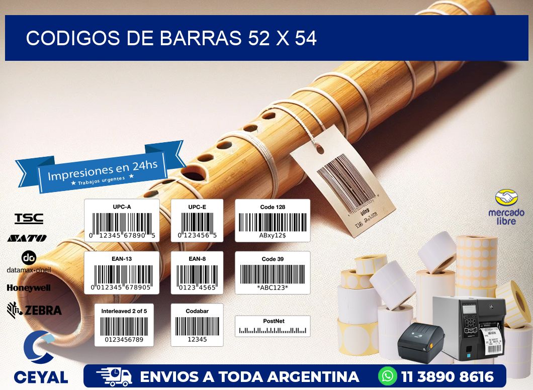 codigos de barras 52 x 54