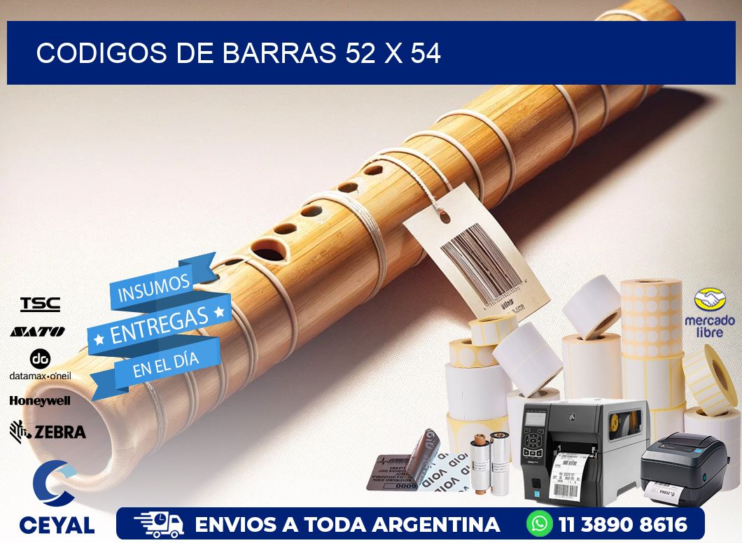 codigos de barras 52 x 54