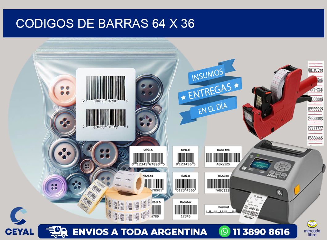 codigos de barras 64 x 36