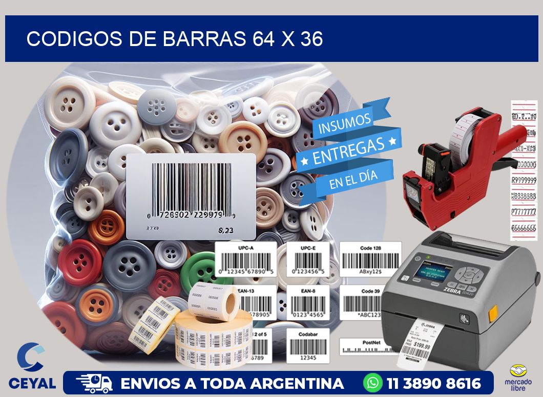 codigos de barras 64 x 36
