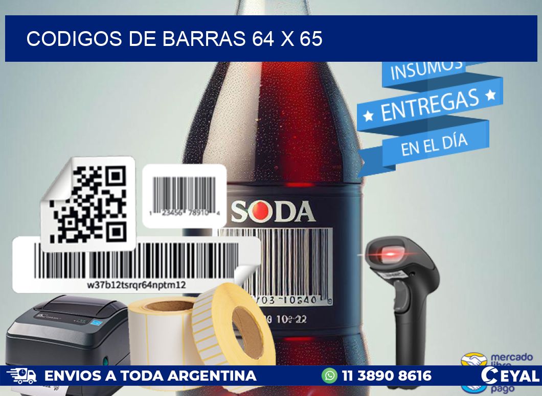 codigos de barras 64 x 65