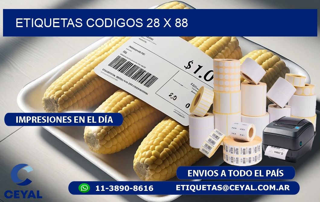 etiquetas codigos 28 x 88