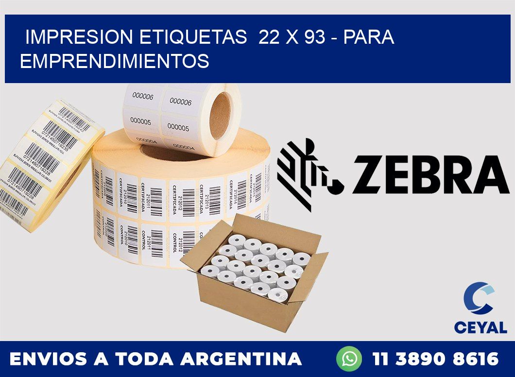 impresion etiquetas  22 x 93 - para emprendimientos