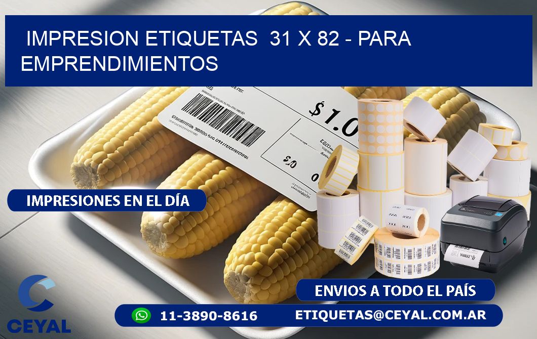 impresion etiquetas  31 x 82 - para emprendimientos